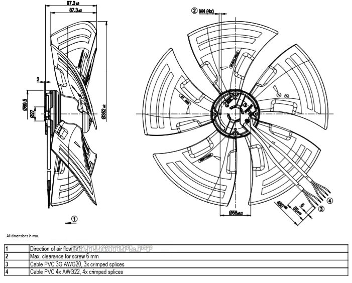 Габаритные размеры A3G350-AG03-03