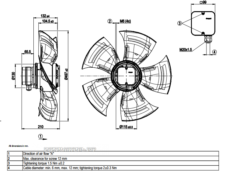 Габаритные размеры A4D500-AM03-35