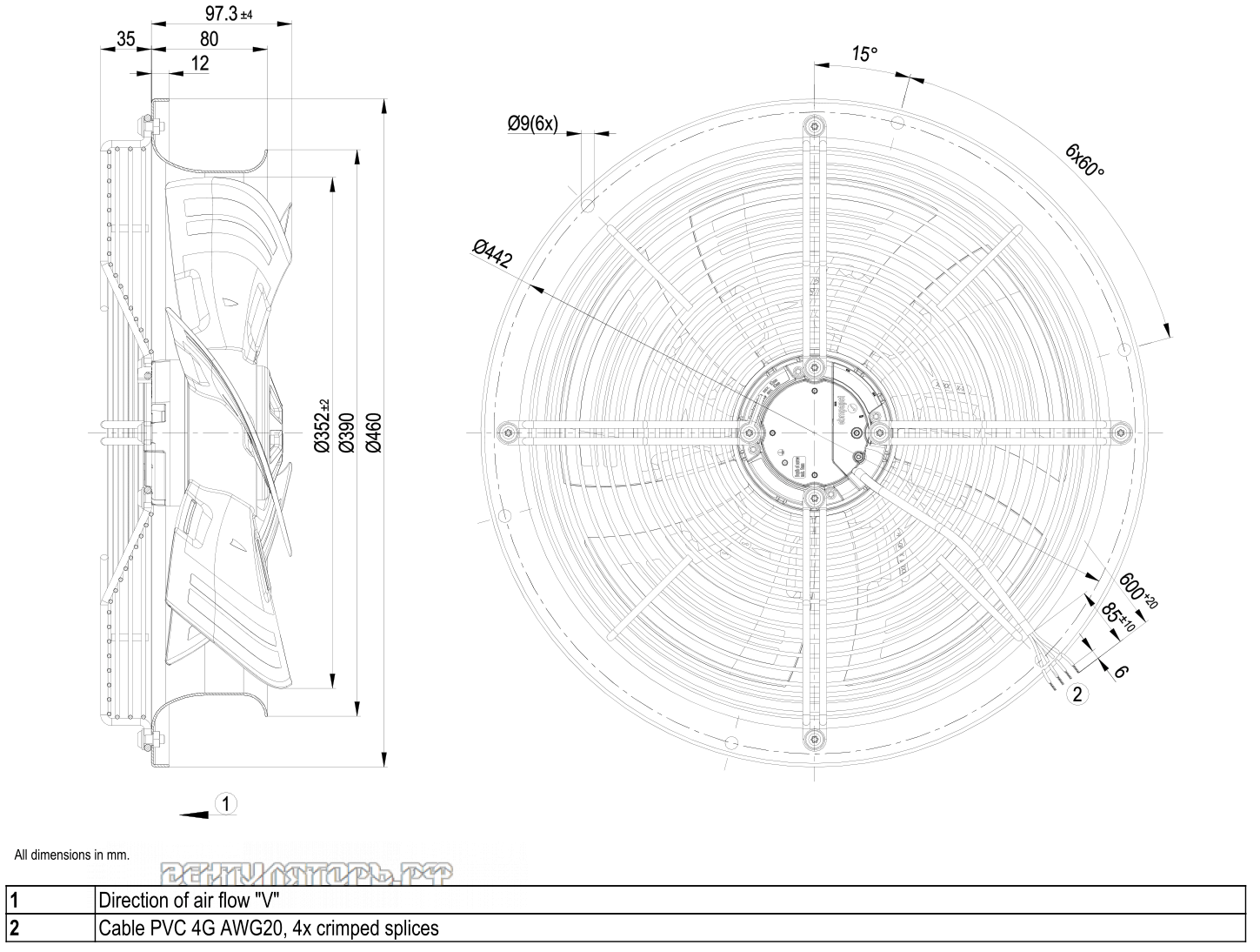 Габаритные размеры W3G350-CN01-30