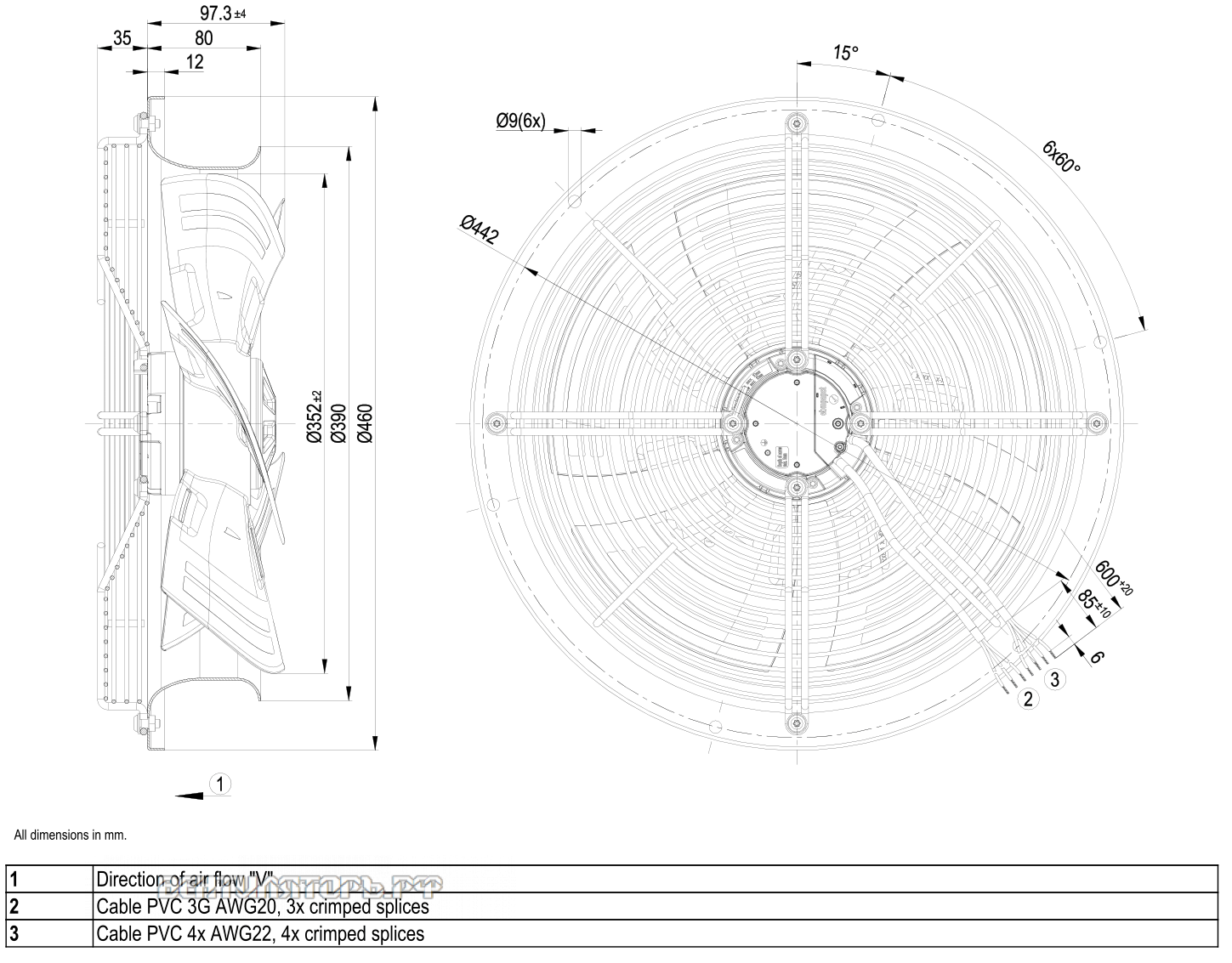 Габаритные размеры W3G350-CN01-32