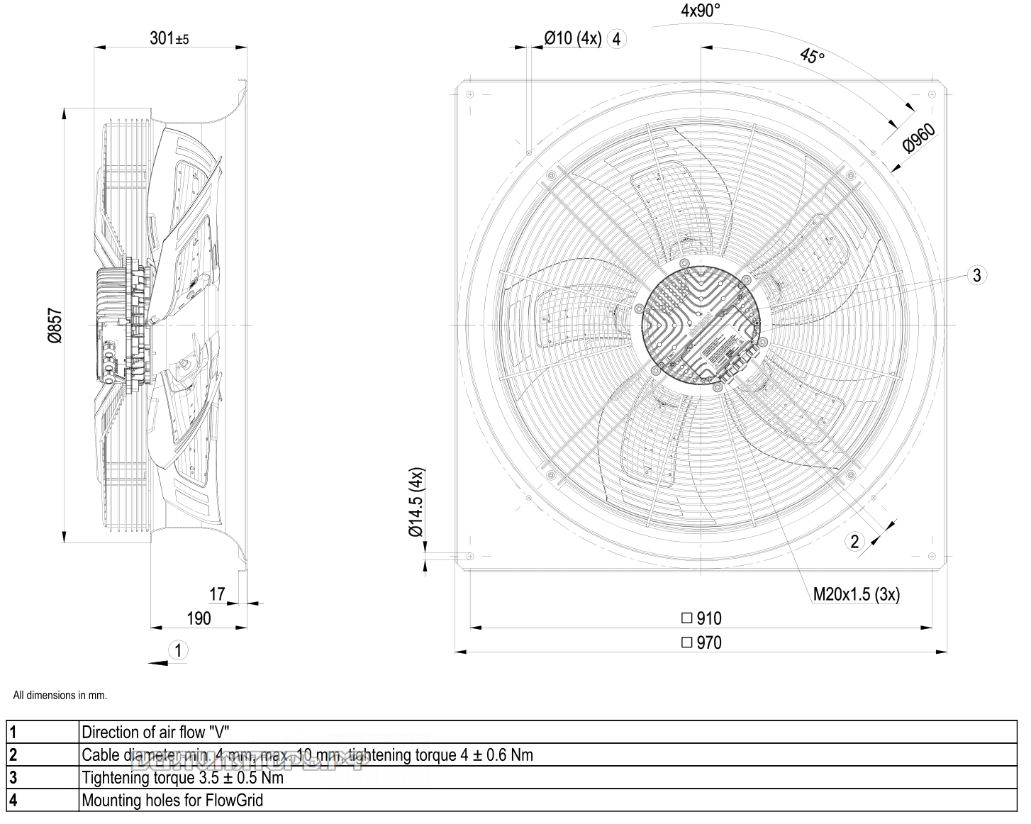 Габаритные размеры W3G800-GV10-11