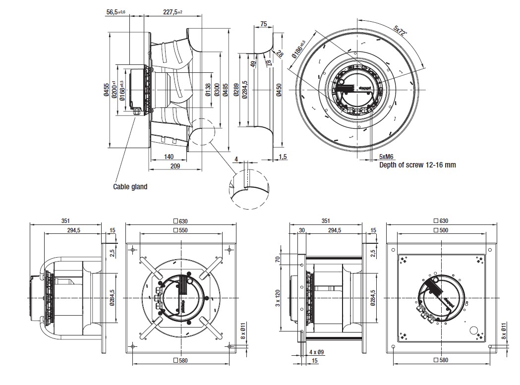 Габаритные размеры R3G 450-AG33-01