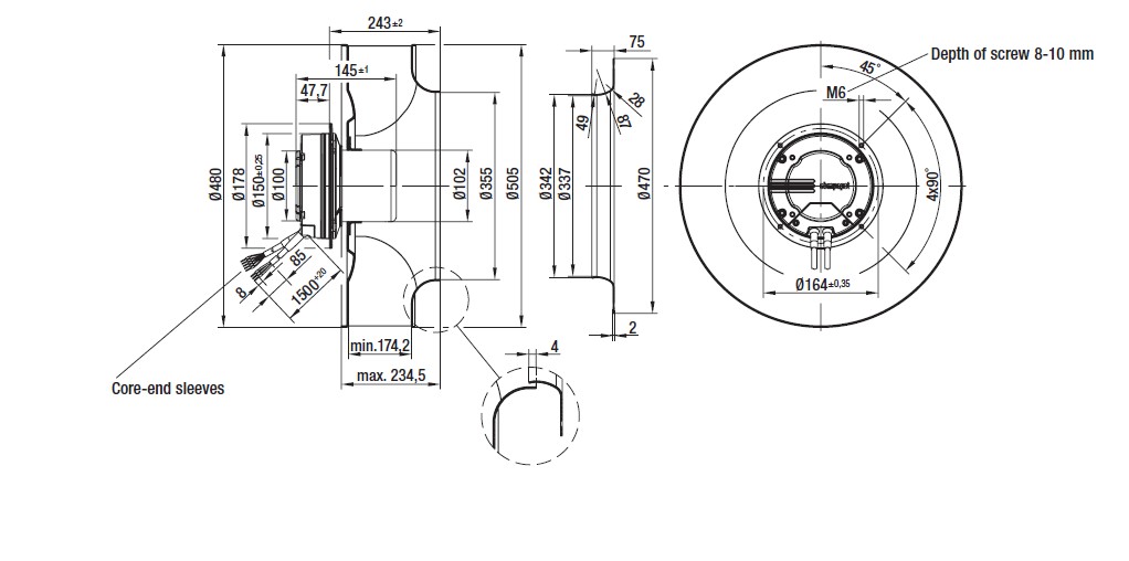 Габаритные размеры R3G 500-AR34-71