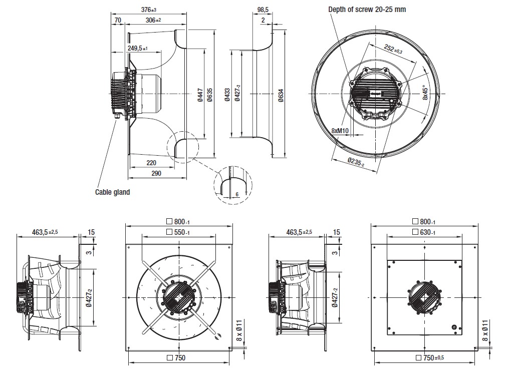 Габаритные размеры R3G 630-AB10-13