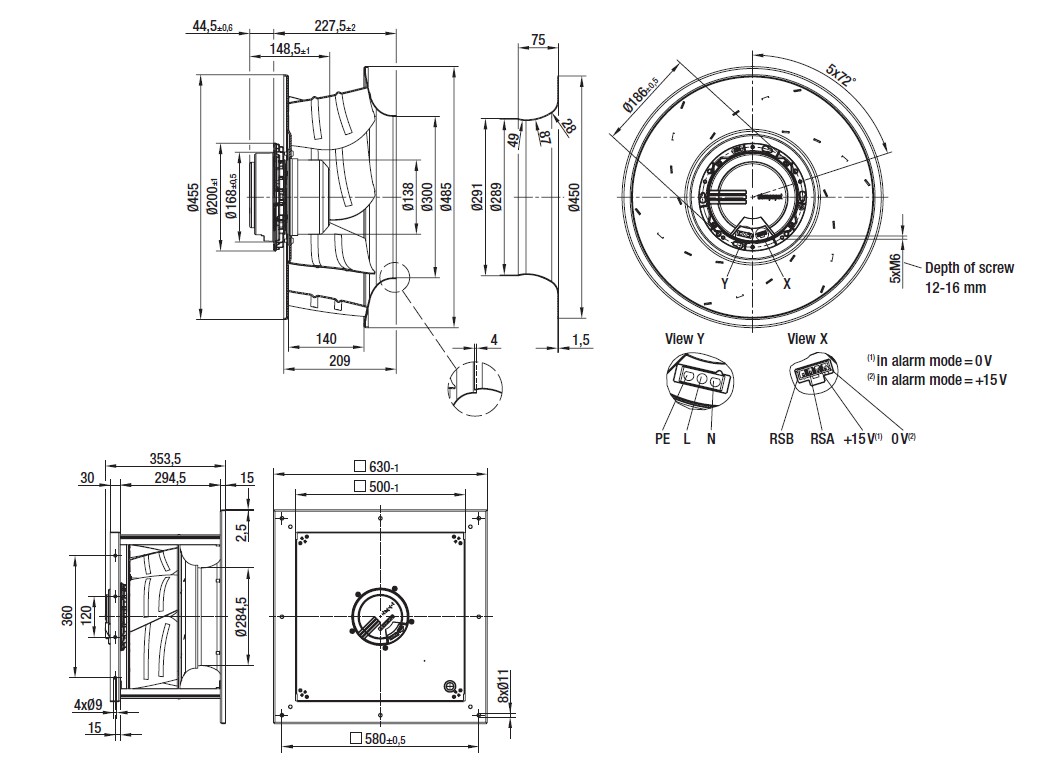 Габаритные размеры R3G 450-AO51-01