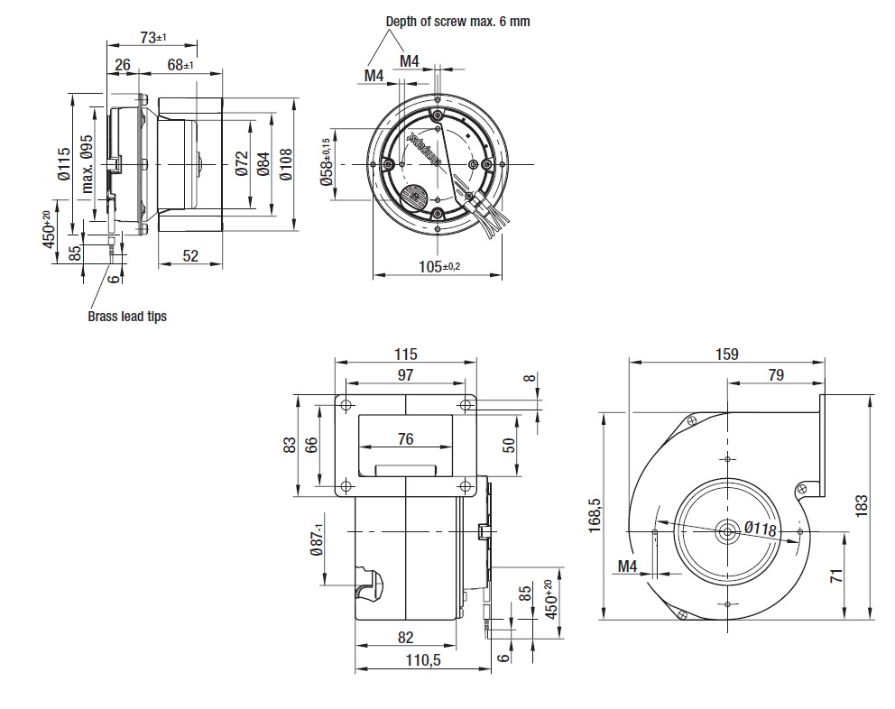 Габаритные размеры R3G 108-AB01-02