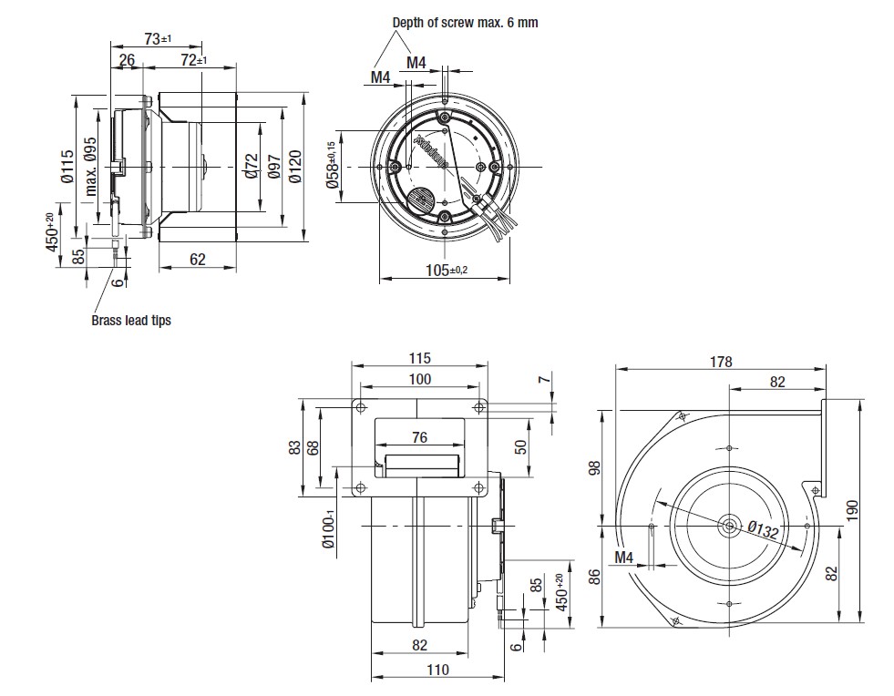 Габаритные размеры R3G 120-AB13-02