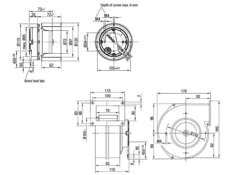 Габаритные размеры R3G 120-AB03-02