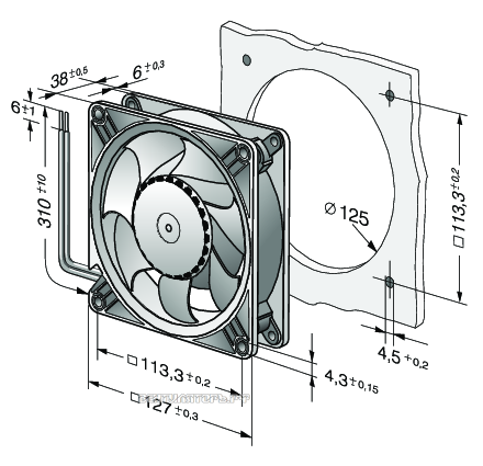 Присоединительные размеры DV5214-2HP